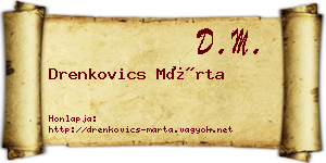 Drenkovics Márta névjegykártya